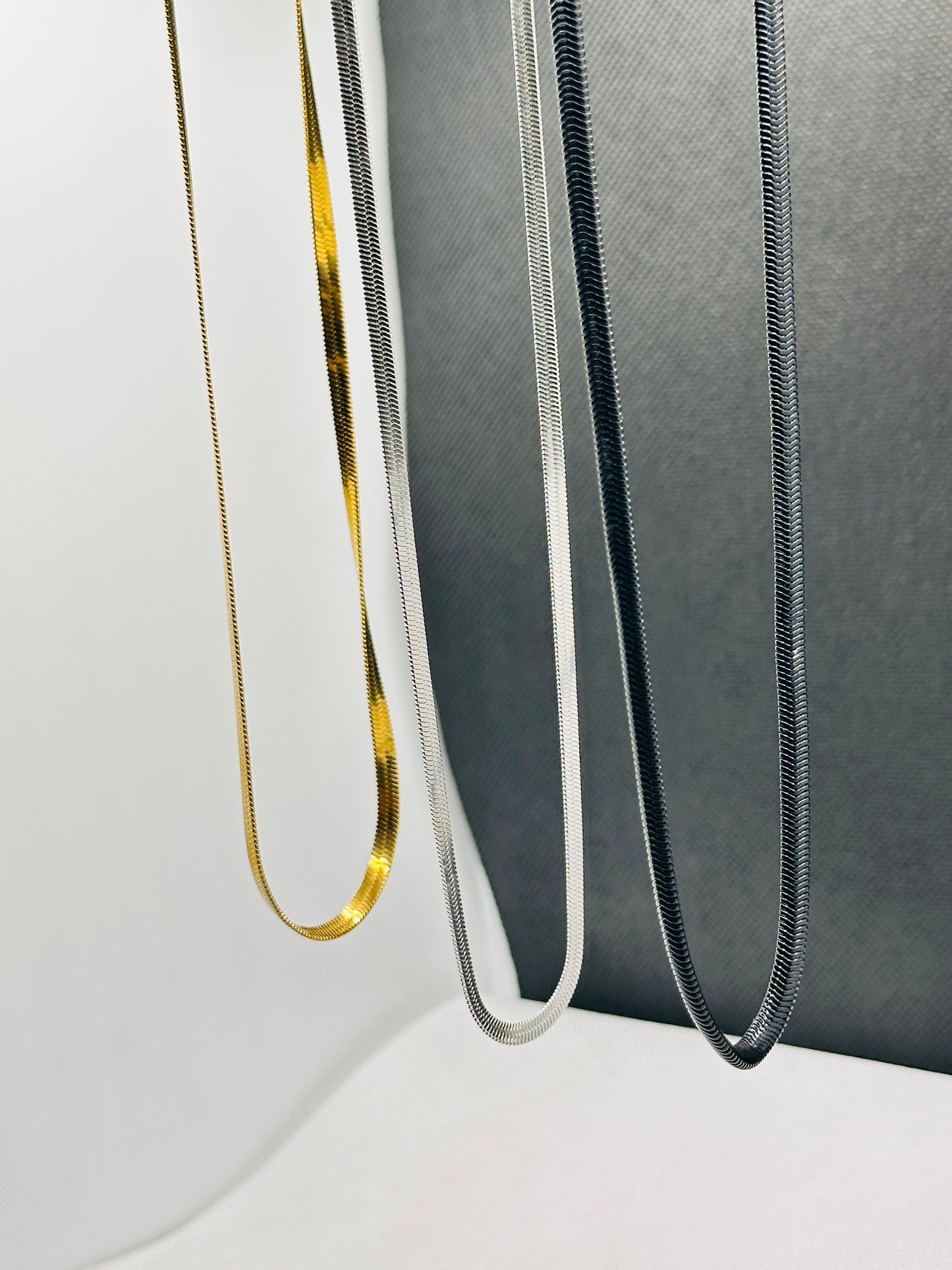 3PK STAINLESS STEEL SNAKE CHAIN