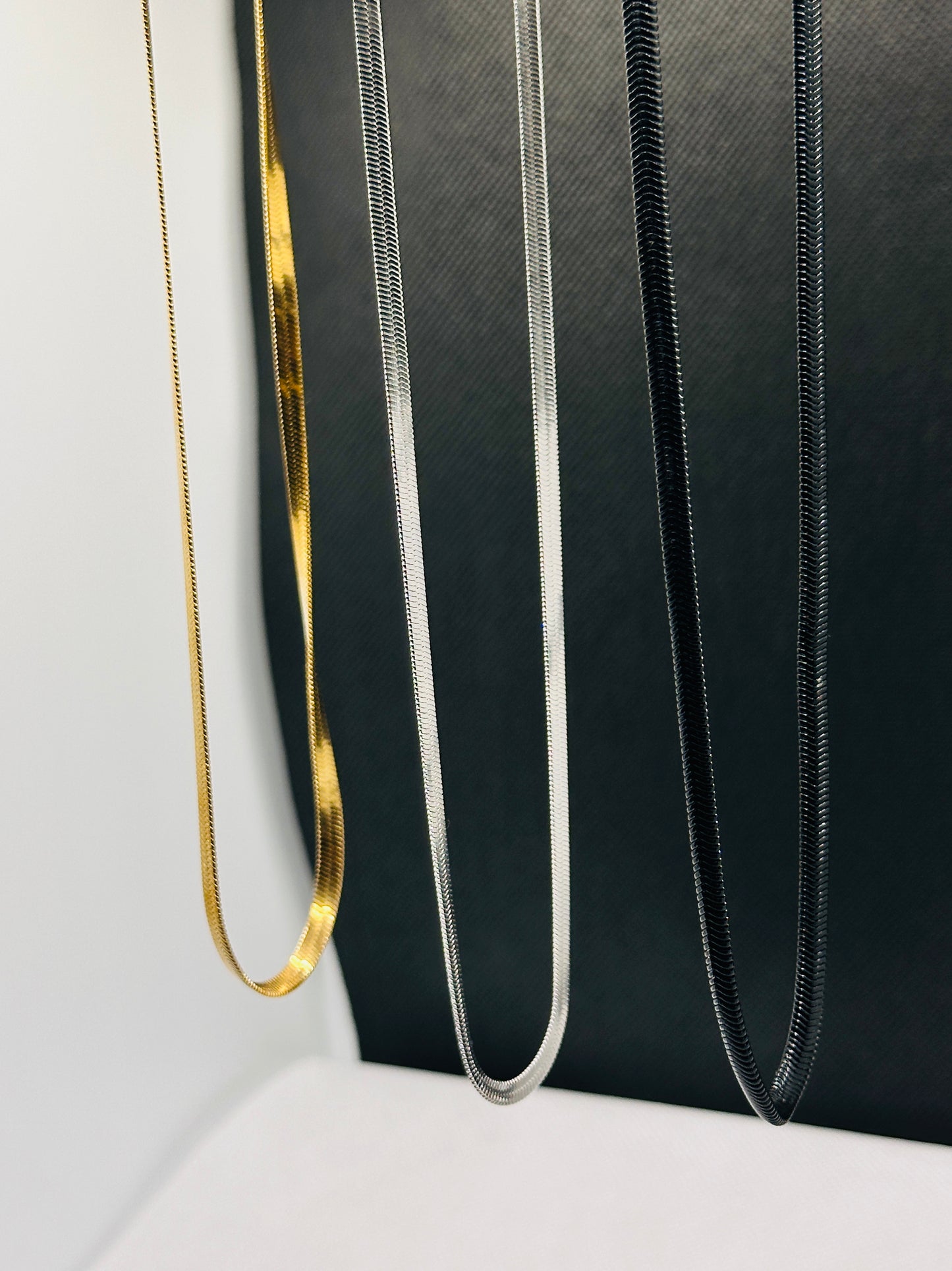 3PK STAINLESS STEEL SNAKE CHAIN