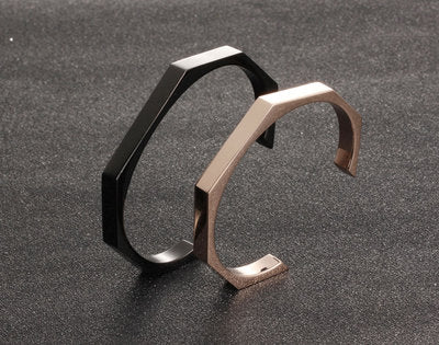 Stainless Steel Hexagon Cuff Bangle for Men